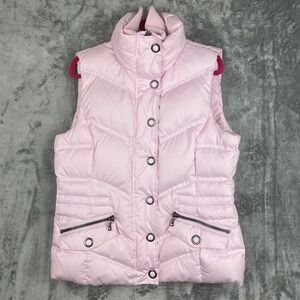 Esprit Puffer Vest Womens Medium Pink Down Feather Pockets Gorpcore Barbie EUC‎